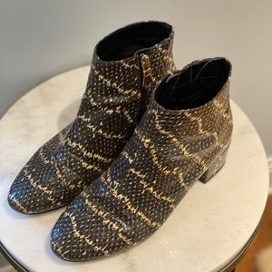 Snakeskin booties